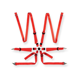 6 POINT HARNESS FIA RED